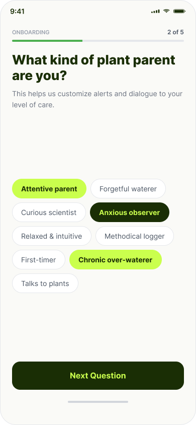 Plant & Botanical Shop — onboarding — 05 Personality Test