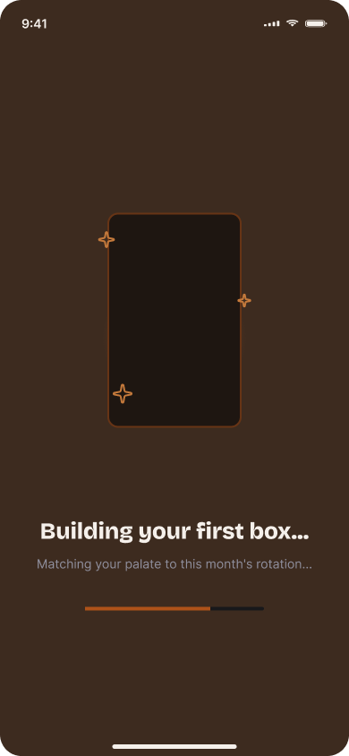 Specialty Coffee Subscription — onboarding — screen 11 loading reveal