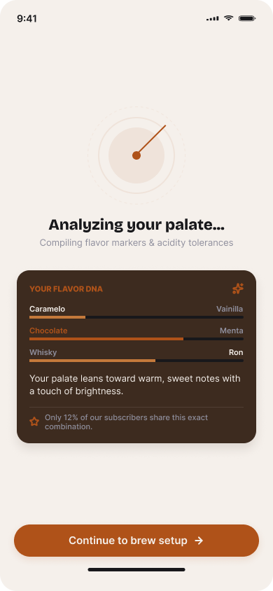 Specialty Coffee Subscription — onboarding — screen 7 flavor insight