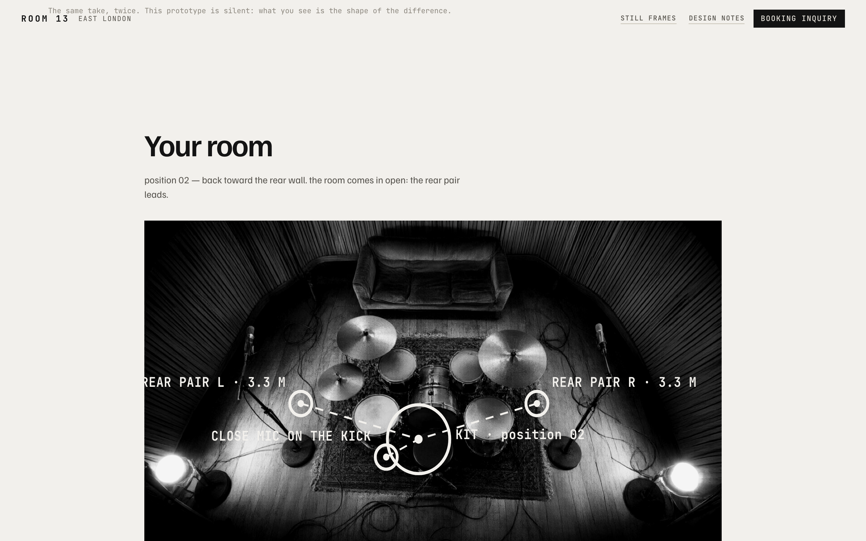 Boutique Recording Studio — booking page
