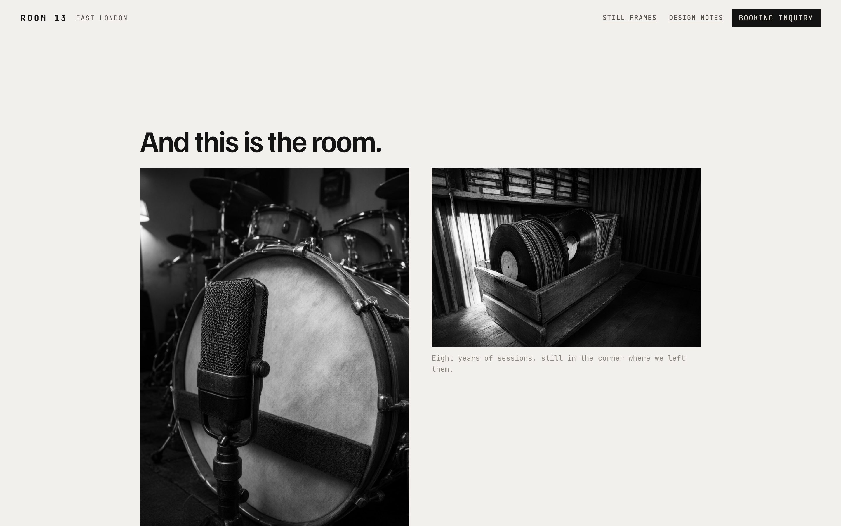 Boutique Recording Studio — booking page