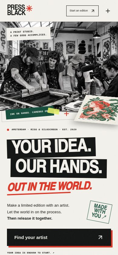 UX case study: service page redesign for an independent print studio